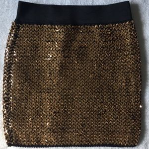Gold sequin skirt